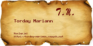 Torday Mariann névjegykártya